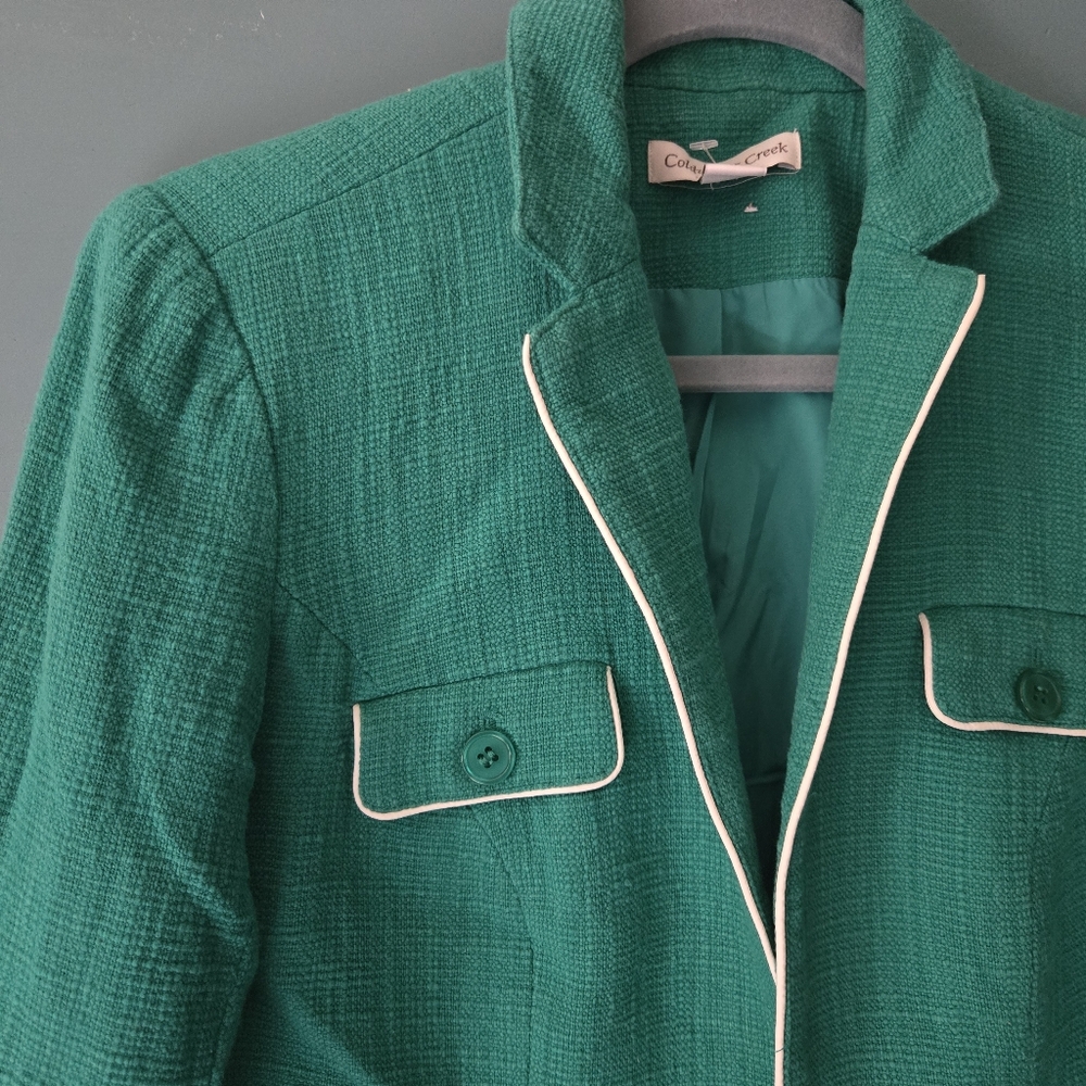 Green Cotton Spring Blazer 4-6